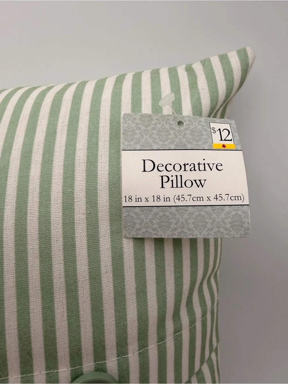 2 Striped Decorative Pillow - Beige and Green - Beige and Tan 18” X 18”
